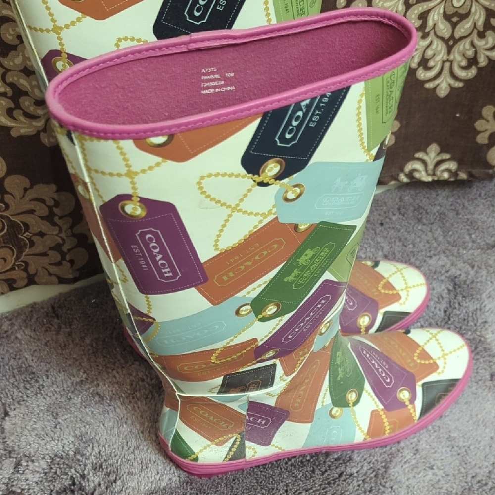 Coach Multicolor Rain Boots SOLD